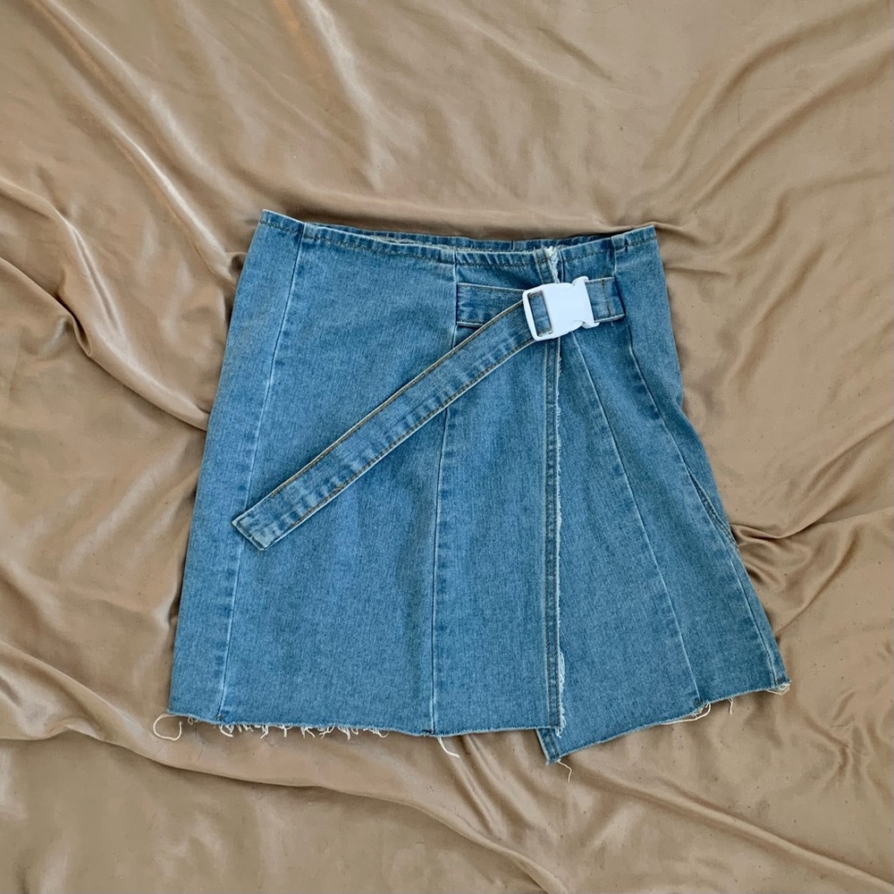 Light Blue Denim A-Line Skirt